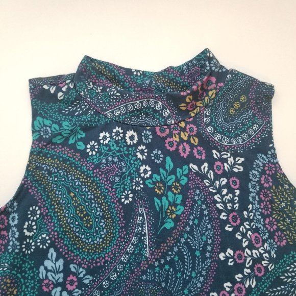 💥 3/$15 - Mudd Paisley Sleeveless Mock Turtleneck Dress Size 7/8 - Picture 4 of 8